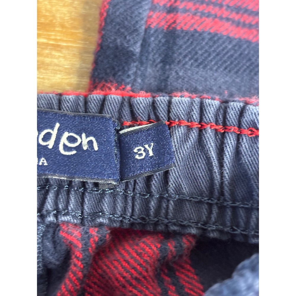 Mini Boden Boys Plaid Fleece Cargo Pants Red Navy Size 3Y - Picture 6 of 6